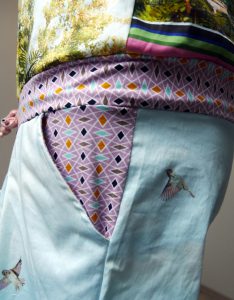 Jumpsuit Julika von Prülla aus Baumwollstoff mit versehenem Fotodruck mit langem Bein