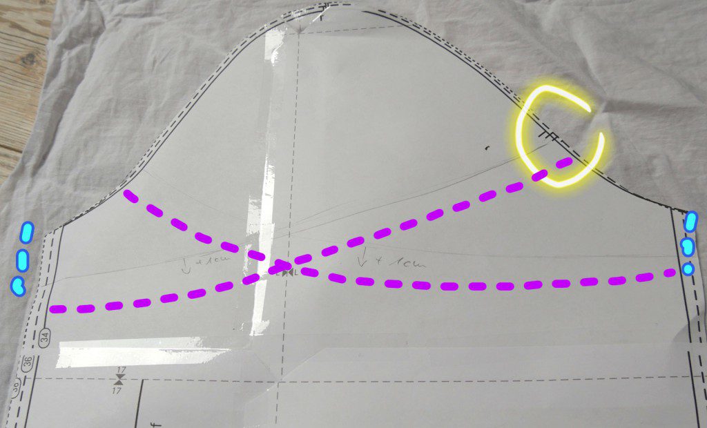 Schnittmuster abändern aus Langarm wird Kurzarm