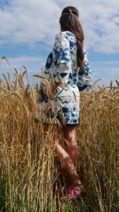 Tunika Carla : Batik auf Japanisch Shibori